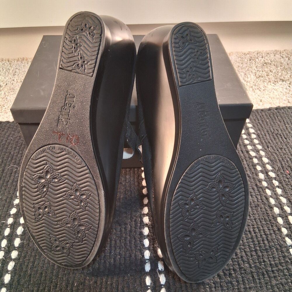 Alegria Flair Pewter Florette Mary Jane Wedge Pumps Women's Size 8.5 - Picture 12 of 13